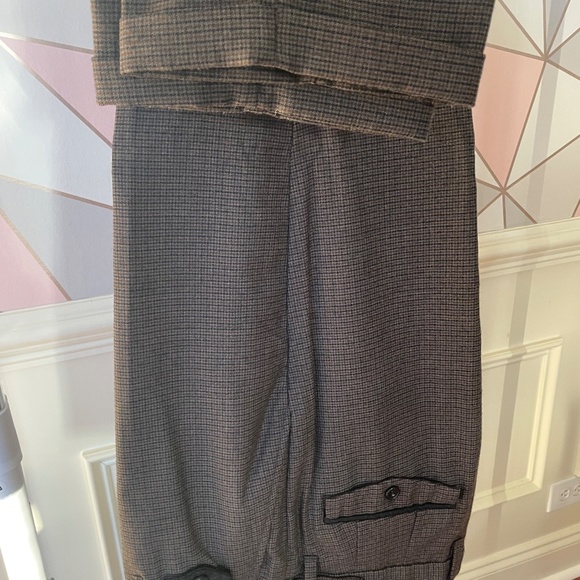 Next Mens 34R Formal Suit Dress Pants / Trousers Check Tapered Grey - Like New! - Picture 8 of 13